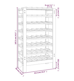 Casier à vin 61,5x30x107,5 cm Bois de pin massif