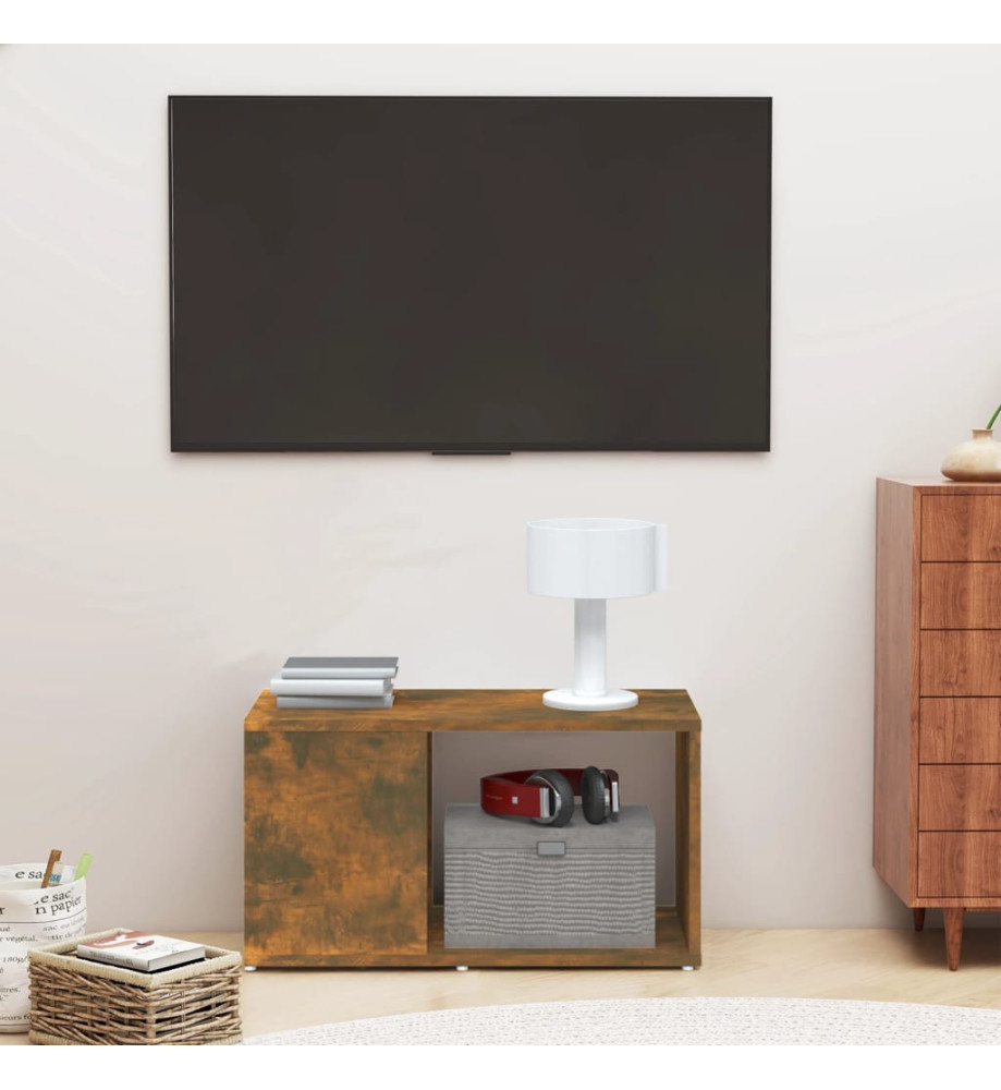 Meuble TV Chêne fumé 60x24x32 cm Bois d'ingénierie