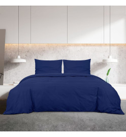 Ensemble de housse de couette Bleu marine 200x200 cm Coton