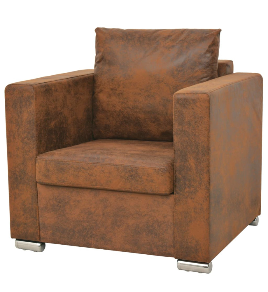 Fauteuil Marron Similicuir daim