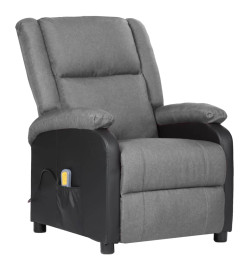 Fauteuil de massage électrique gris clair similicuir et tissu