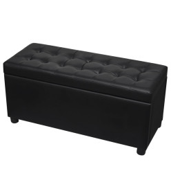 Pouf de rangement Cuir synthétique Noir