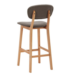 Tabourets de bar lot de 2 taupe tissu