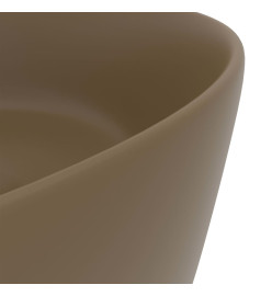 Lavabo rond de luxe Crème mat 40x15 cm Céramique