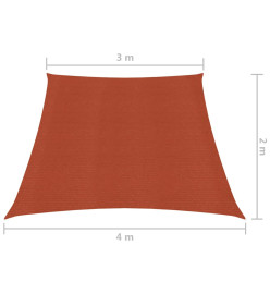 Voile d'ombrage 160 g/m² Terre cuite 3/4x2 m PEHD