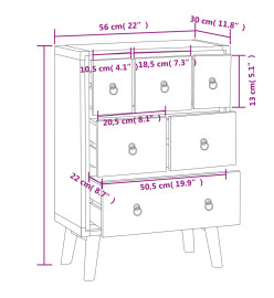 Commode 56x30x80 cm Bois massif de teck