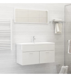 Ensemble de meubles de bain 2 pcs Blanc brillant Aggloméré