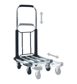 Chariot de transport pliable 150 kg Aluminium Argenté