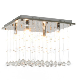 Plafonnier avec perles de cristal Argenté Cubique G9