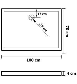 Receveur de douche rectangulaire ABS Noir 70x100 cm