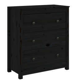 Buffet Noir 70x35x80 cm Bois massif de pin