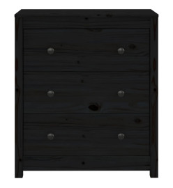 Buffet Noir 70x35x80 cm Bois massif de pin