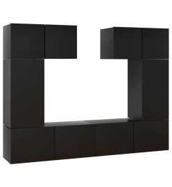 Ensemble de meuble TV 6 pcs Noir Aggloméré