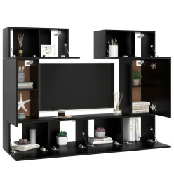 Ensemble de meuble TV 6 pcs Noir Aggloméré