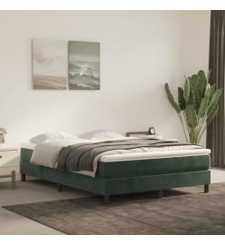Lit à sommier tapissier et matelas Vert foncé 140x200cm Velours