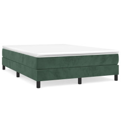 Lit à sommier tapissier et matelas Vert foncé 140x200cm Velours
