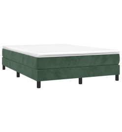 Lit à sommier tapissier et matelas Vert foncé 140x200cm Velours