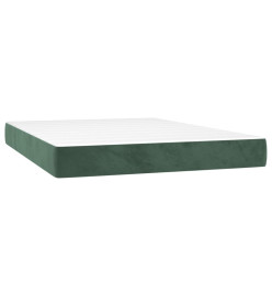 Lit à sommier tapissier et matelas Vert foncé 140x200cm Velours