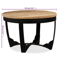 Table d'appoint Bois de manguier brut 60 x 40 cm