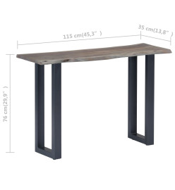 Table console Gris 115 x 35 x 76 cm Bois d'acacia massif et fer