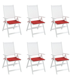 Coussins de chaise de jardin 6 pcs rouge 40x40x3cm tissu oxford