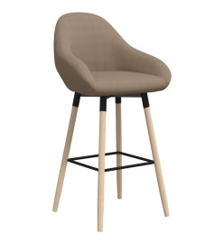 Tabourets de bar lot de 2 taupe tissu