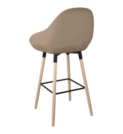 Tabourets de bar lot de 2 taupe tissu