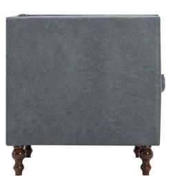 Canapé Chesterfield à 3 places Revêtement en tissu Gris