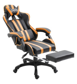 Chaise de jeu avec repose-pied Orange Similicuir