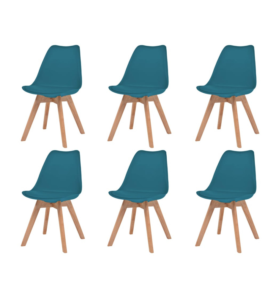 Chaises à manger lot de 6 Turquoise Plastique