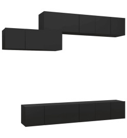 Ensemble de meuble TV 7 pcs Noir Aggloméré