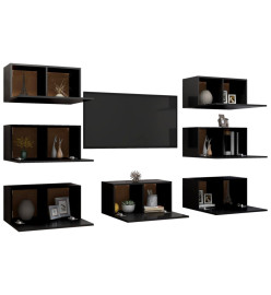 Meubles TV 7 pcs Noir 30,5x30x60 cm Aggloméré