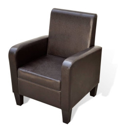 Fauteuil Marron Similicuir