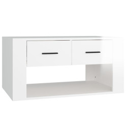 Table basse Blanc brillant 80x50x40 cm Bois d'ingénierie