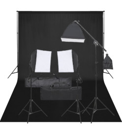 Kit de studio photo avec éclairage et toile de fond