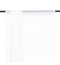 Rideau en fils 2 pcs 140 x 250 cm Blanc