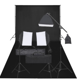 Kit de studio photo avec éclairage et toile de fond