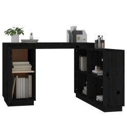 Bureau Noir 110x50x75 cm Bois massif de pin