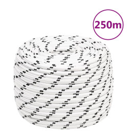 Corde de bateau tressé Blanc 14 mmx250 m Polyester