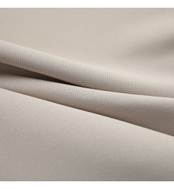 Rideaux occultants avec anneaux en métal 2 pcs Beige 140x245 cm