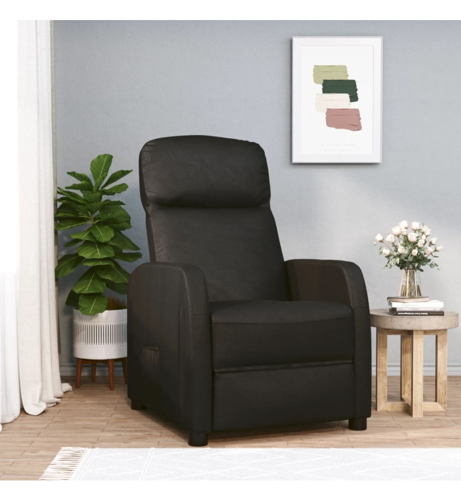 Fauteuil inclinable Noir Similicuir