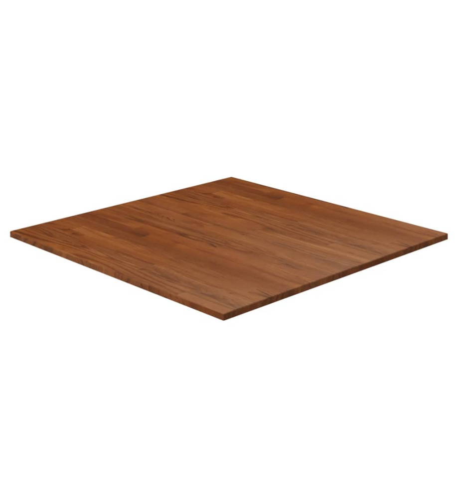 Dessus de table carré Marron foncé80x80x1,5cm Bois chêne traité