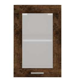 Armoire en verre suspendue Chêne fumé 40x31x60 cm