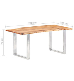 Table à dîner à live edge Bois d'acacia massif 200 cm 3,8 cm