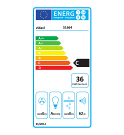 Hotte murale 90 cm Acier inoxydable et verre trempé Argenté