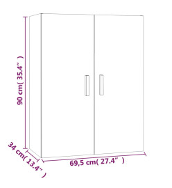 Armoire murale suspendue Blanc 69,5x34x90 cm