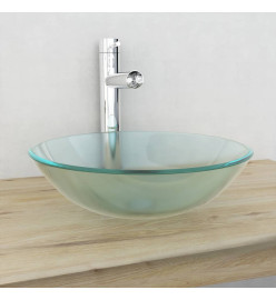 Lavabo Verre trempé 42 cm Givré