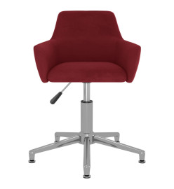 Chaise pivotante de bureau Rouge bordeaux Velours