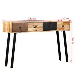 Table console Teck massif de récupération 120 x 30 x 76 cm