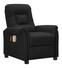 Fauteuil électrique de massage Noir Similicuir